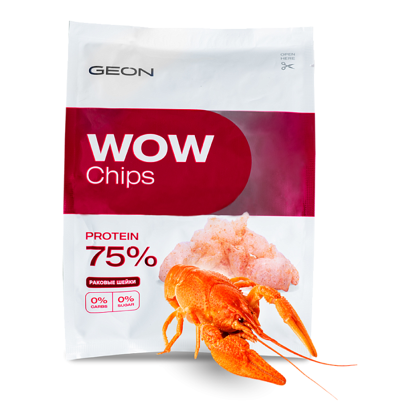 Протеиновые чипсы GEON™ WOW CHIPS Раковые шейки, 75% белка (30г)