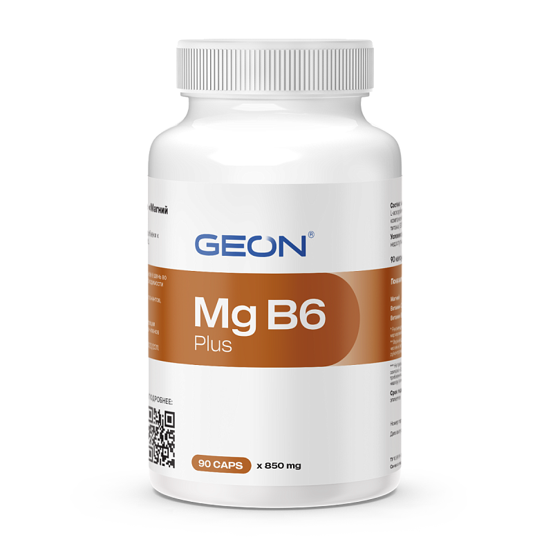 Минеральный комплекс GEON™ Mg B6 Plus 90 капсул x 850 мг