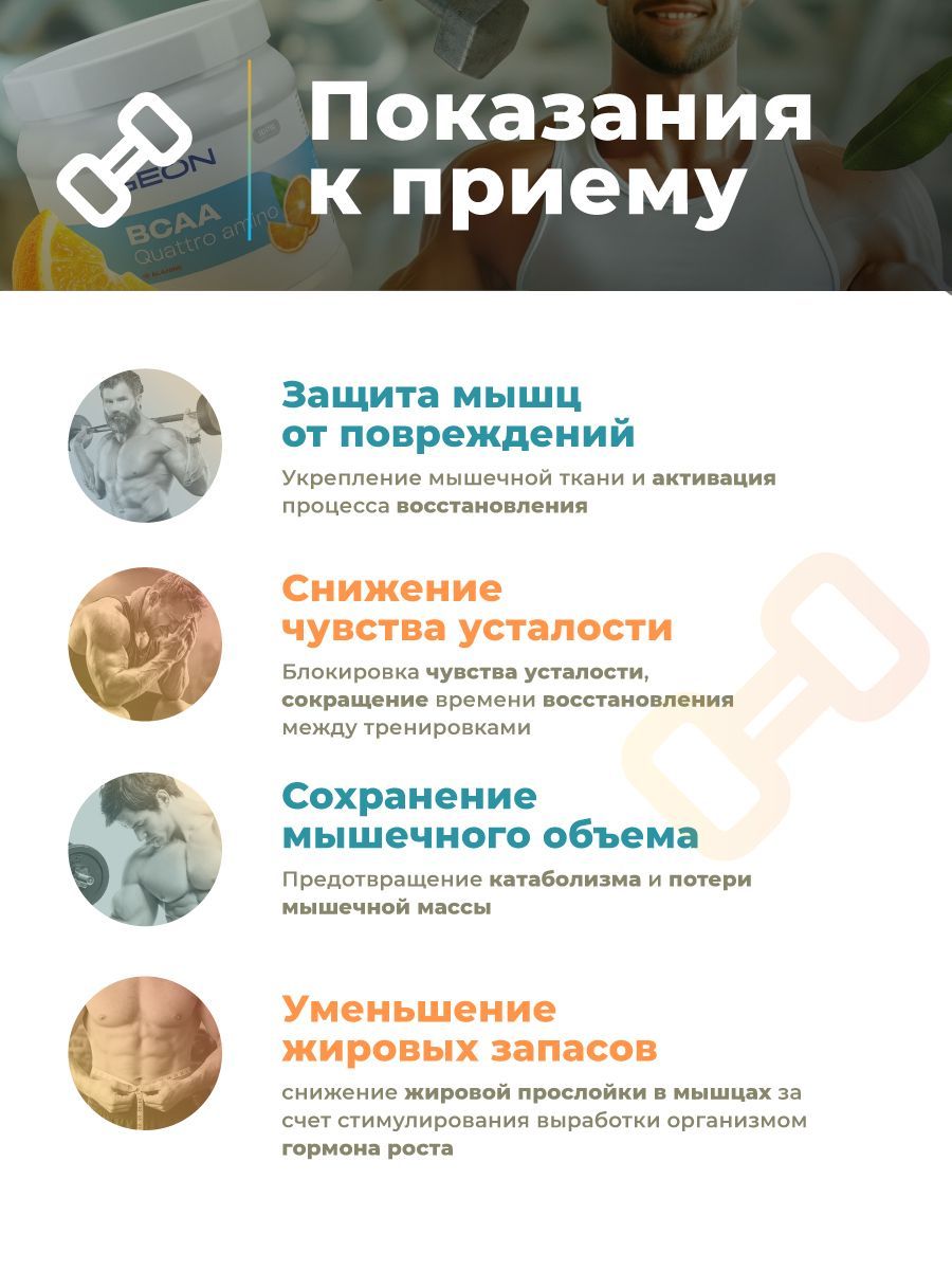 Аминокислотный комплекс GEON™ BCAA QUATTRO AMINO + β-аланин Апельсин 350 грамм