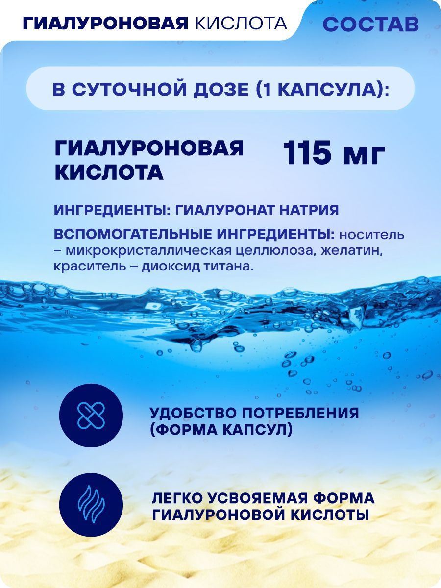 Гиалуроновая кислота GEON™ IDEAL STYLE Hyaluronic ACID 60 капсул х 300 мг
