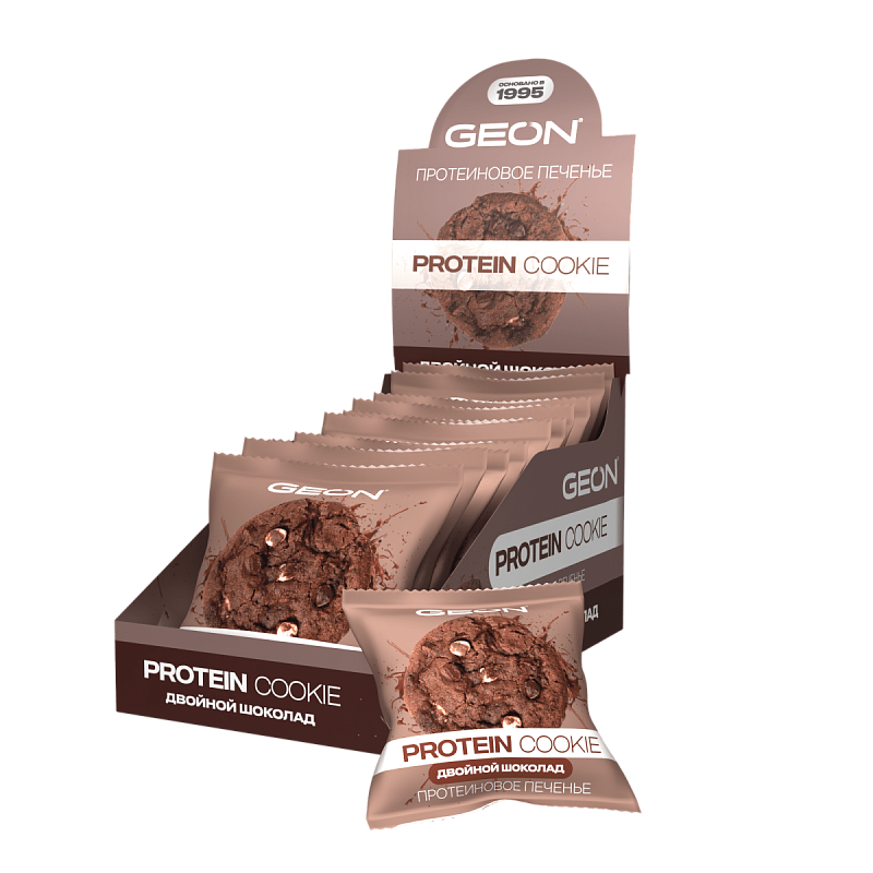 Протеиновое печенье GEON™ PROTEIN COOKIE Двойной шоколад, 25% белка (40 г х 10 шт.)