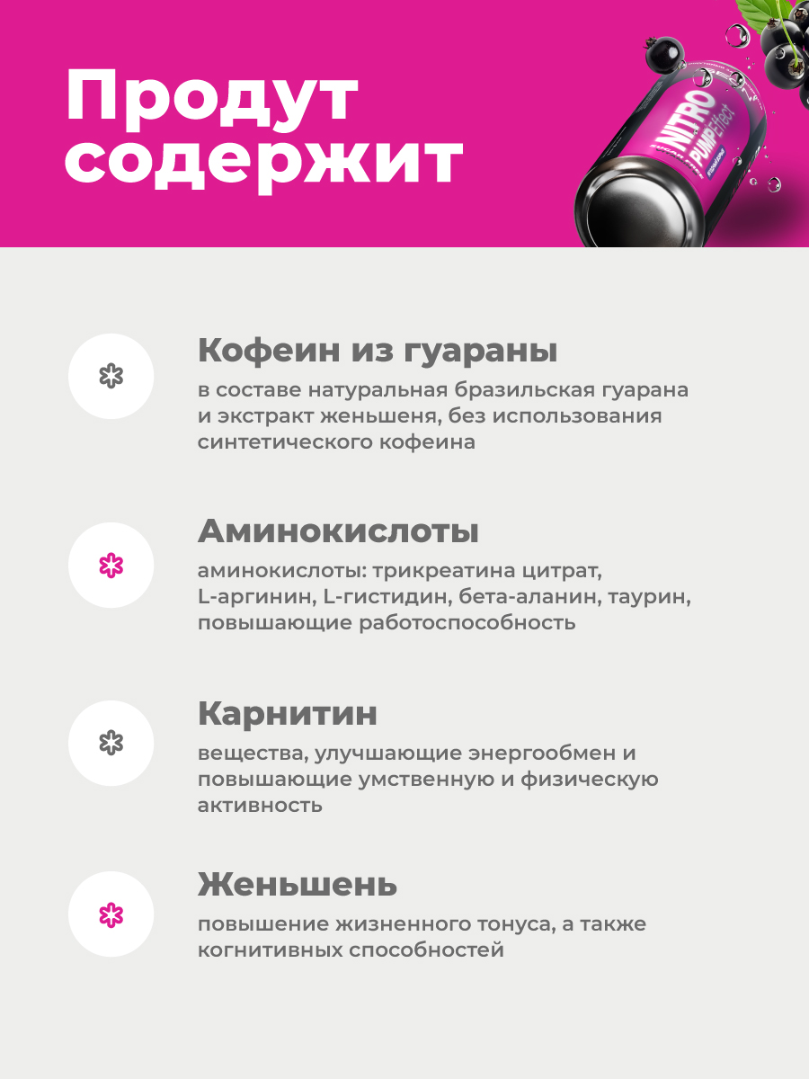 Энергетический напиток GEON™ NITRO PUMP Effect, Ягодный взрыв, 450 мл