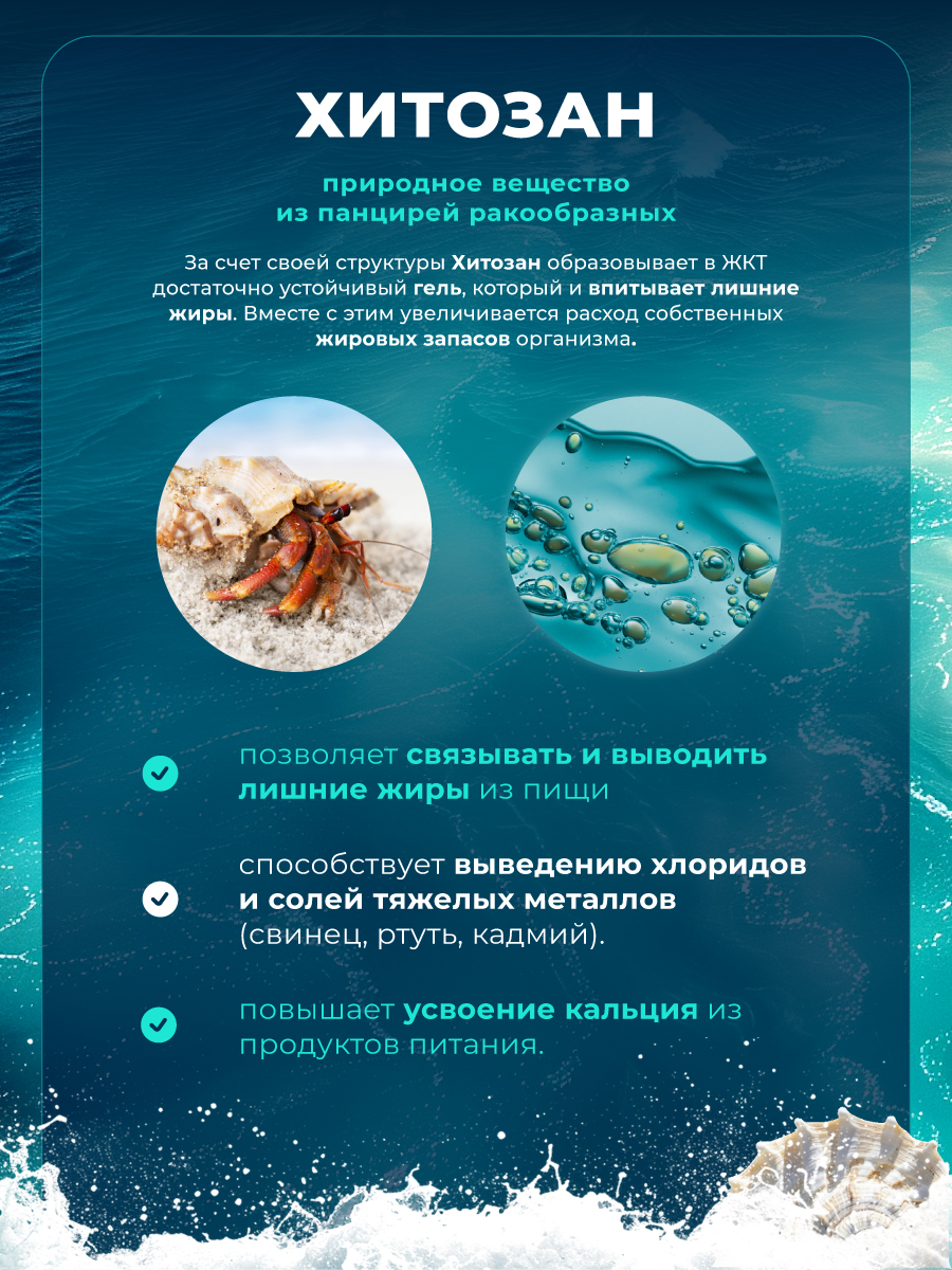 Блокатор усвоения жира, детокс система GEON™ Chitosan Marine 90 капсул x 320 мг