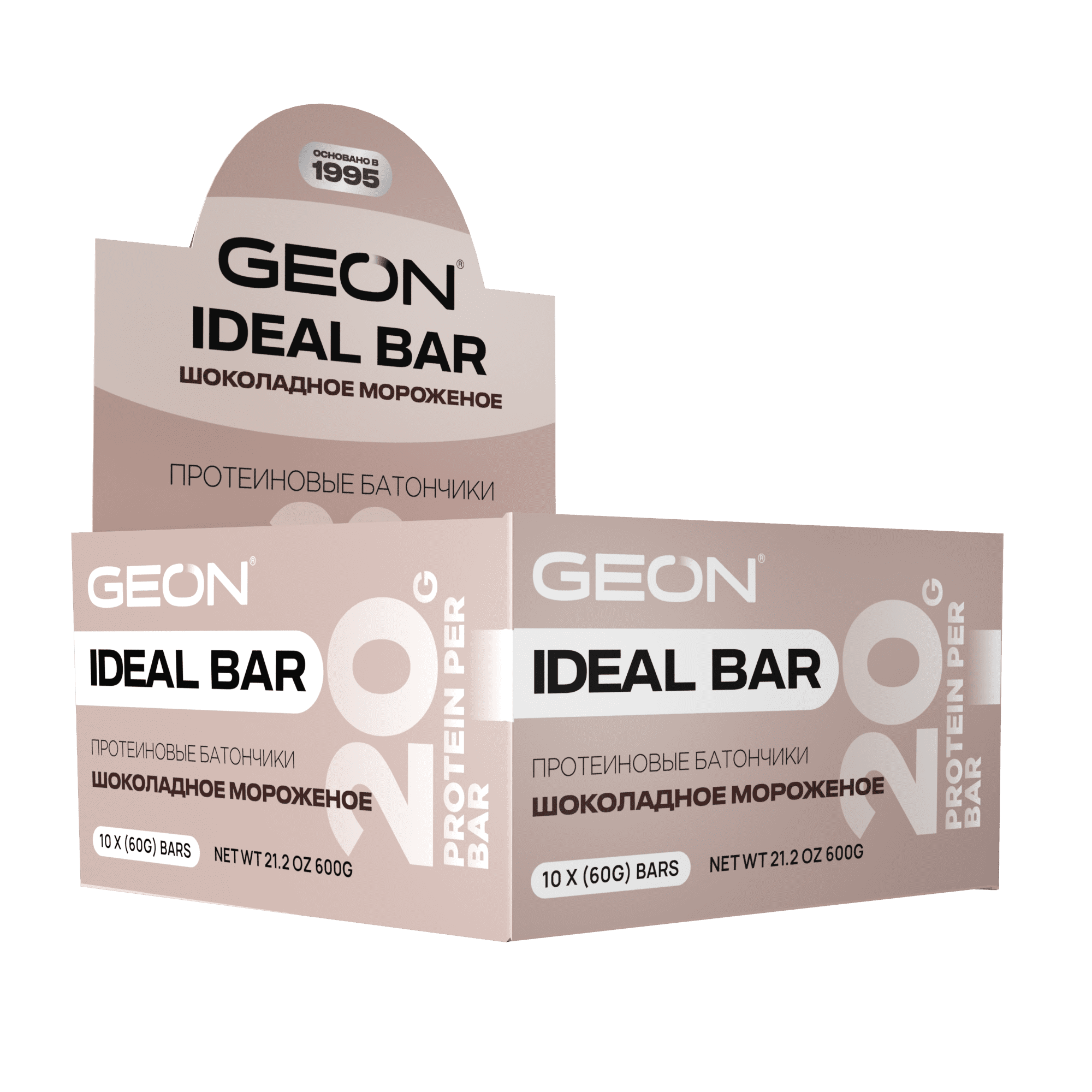 Протеиновые батончики GEON IDEALBAR  Шоколадное мороженое, 33% белка (60г х 10шт.)