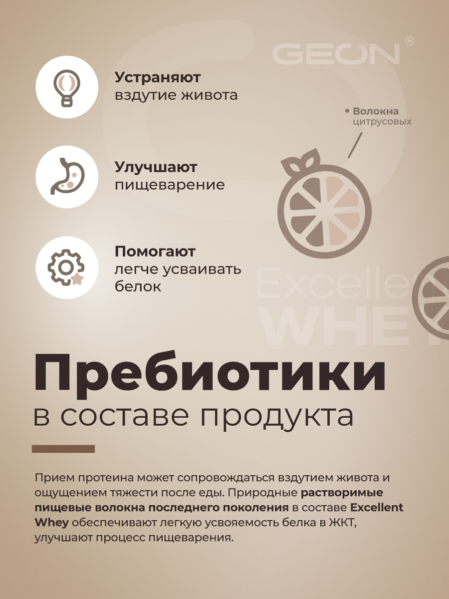 Протеин GEON EXCELLENT WHEY Шоколад, 77% белка (920г)