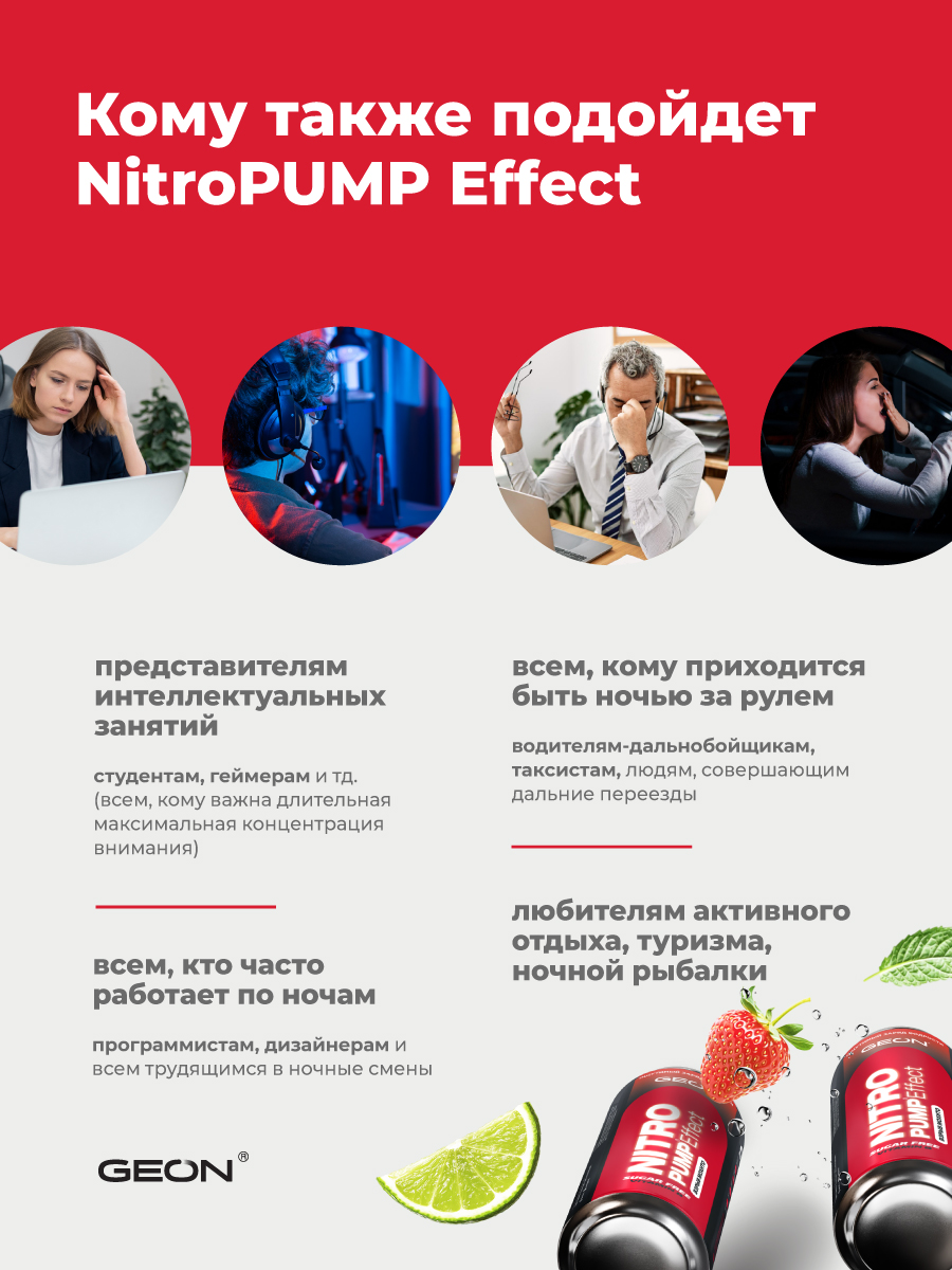 Энергетический напиток GEON™ NITRO PUMP Effect, Взрыв мохито, 450 мл