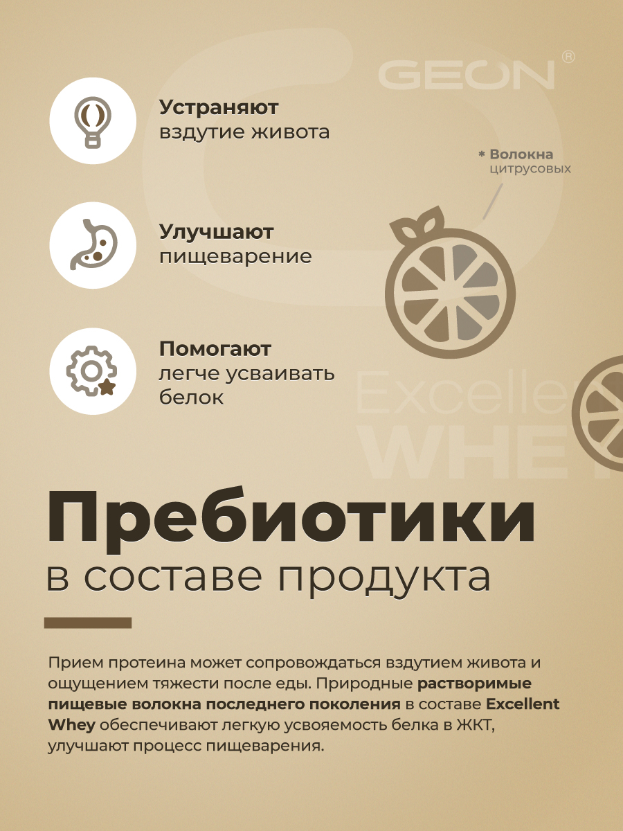 Протеин GEON EXCELLENT WHEY Двойной моккачино, 77% белка (920г)