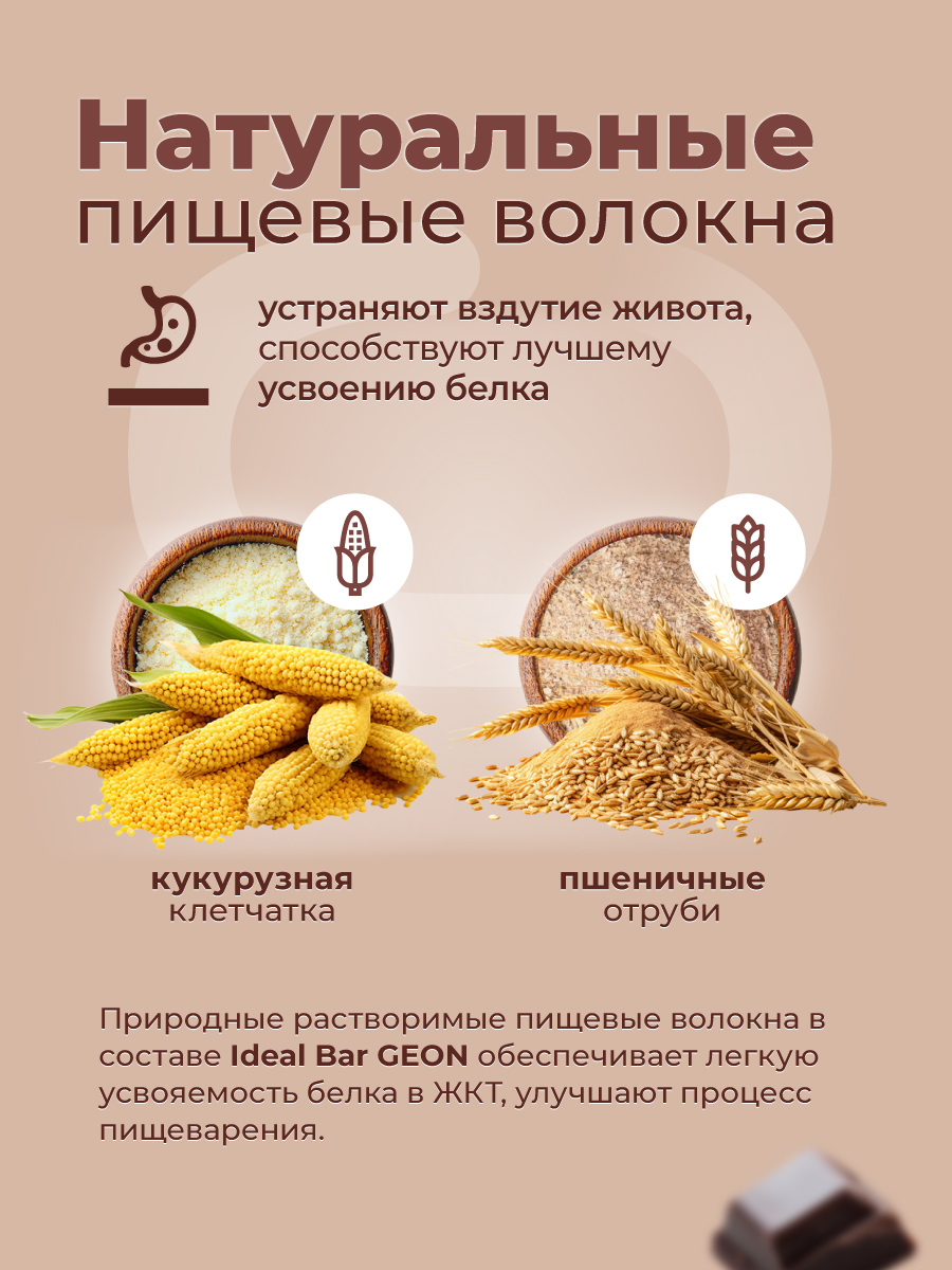 Протеиновые батончики GEON IDEALBAR  Шоколадное мороженое, 33% белка (60г х 10шт.)