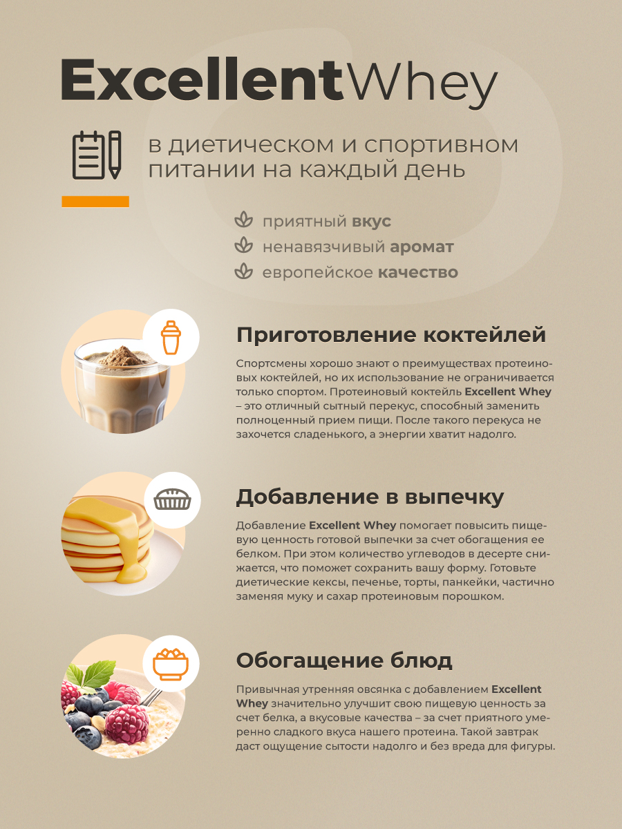 Протеин GEON EXCELLENT WHEY Печенье со сгущенным молоком, 77% белка (920г)