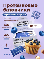 Протеиновые батончики GEON IDEALBAR  Черничный маффин, 33% белка (60г х 10шт.)