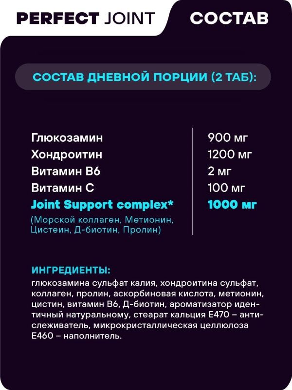 Препарат для укрепления суставов и связок GEON™ Perfect JOINT 90 таблеток х 1800 мг
