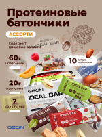 Набор протеиновых батончиков GEON IDEAL BAR Ассорти 10 вкусов, 33% белка (60г x 10 шт.)