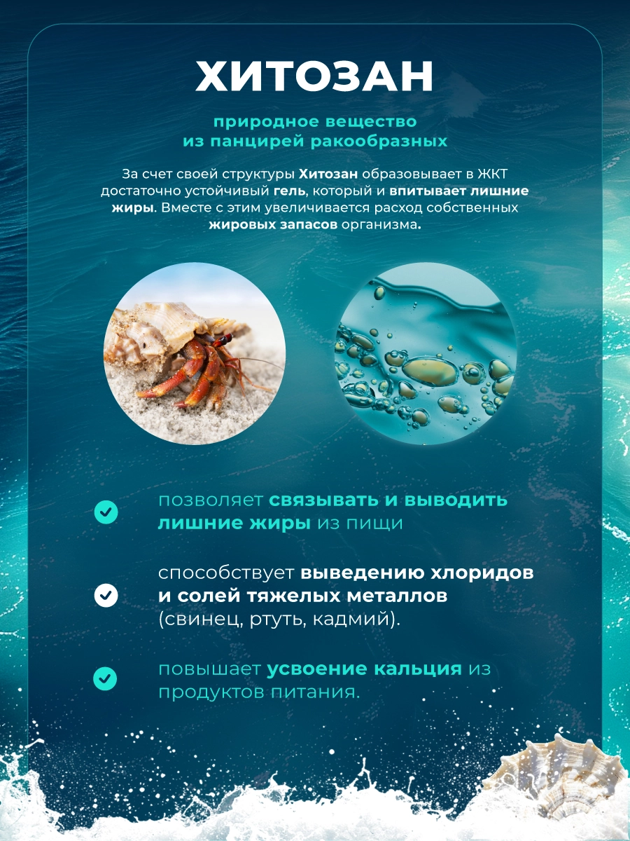 Блокатор усвоения жира, детокс система GEON™ Chitosan Marine 90 капсул x 320 мг