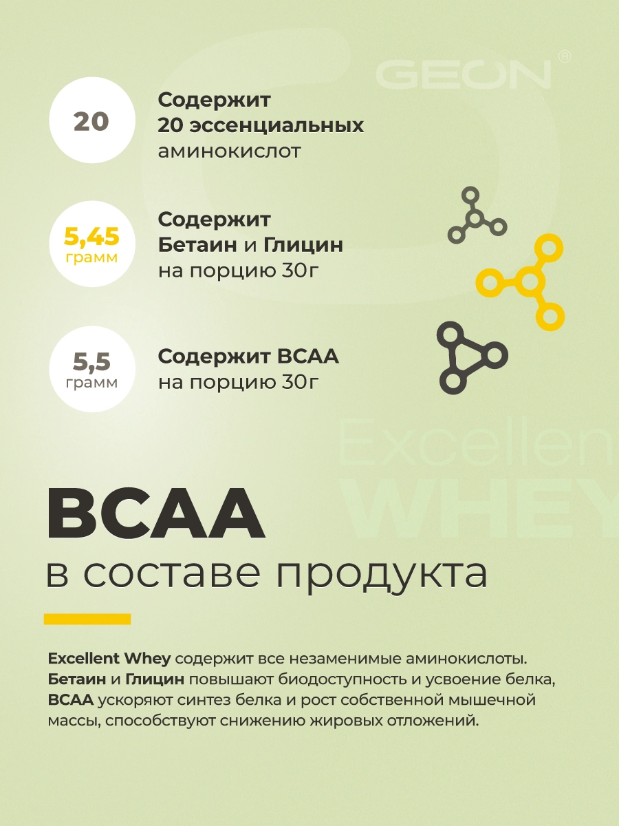 Протеин GEON EXCELLENT WHEY Банан, 77% белка (920г)