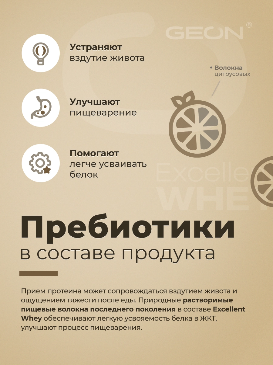 Протеин GEON EXCELLENT WHEY Двойной моккачино, 77% белка (920г)