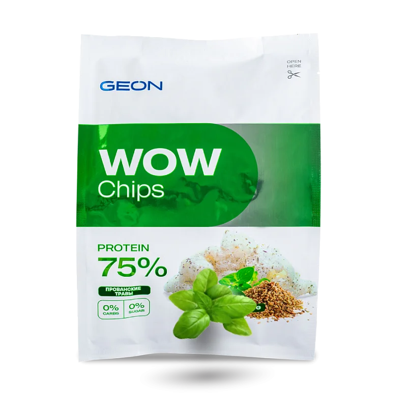 Протеиновые чипсы GEON™ WOW CHIPS Прованские травы, 75% белка (30г)