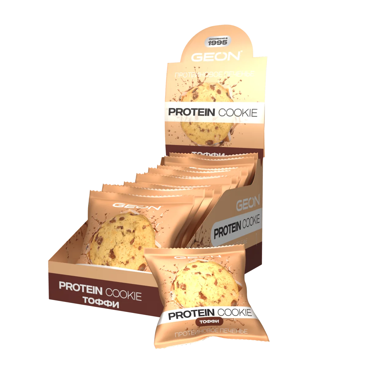 Протеиновое печенье GEON™ PROTEIN COOKIE Тоффи, 25% белка (40 г х 10 шт.)