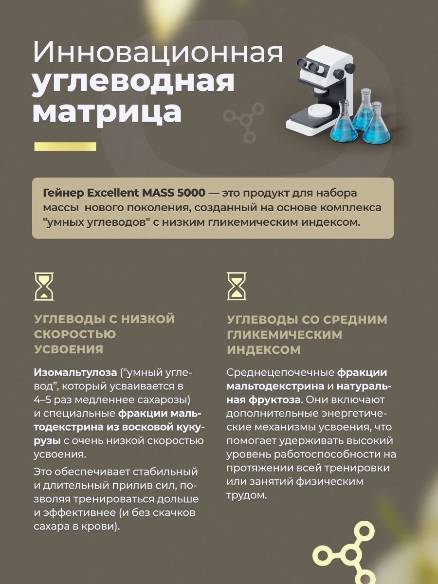 Гейнер GEON EXCELLENT MASS 5000  Ваниль, 25% белка 2720 грамм