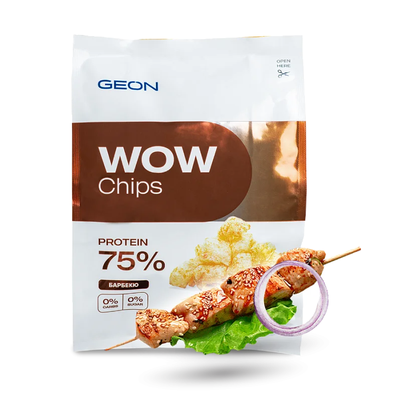 Протеиновые чипсы GEON™ WOW CHIPS Барбекю, 75% белка (30г)