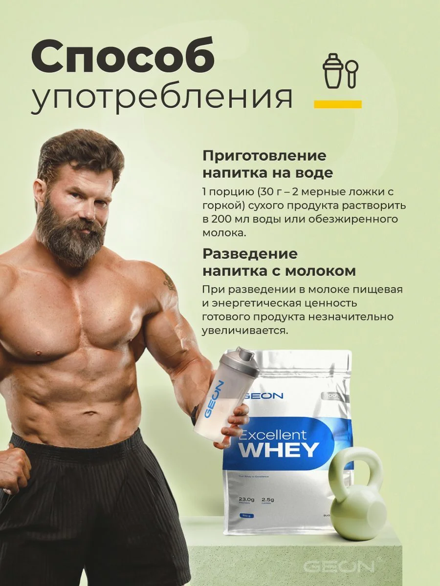 Протеин GEON EXCELLENT WHEY Банан, 77% белка (920г)