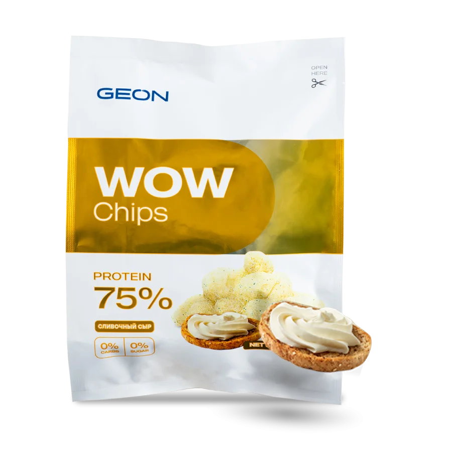 Протеиновые чипсы GEON™ WOW CHIPS Сливочный сыр, 75% белка (30г)