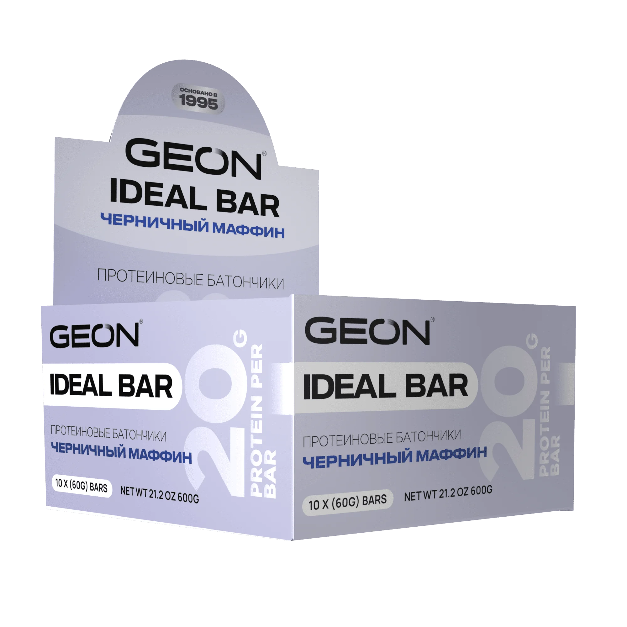 Протеиновые батончики GEON IDEALBAR  Черничный маффин, 33% белка (60г х 10шт.)
