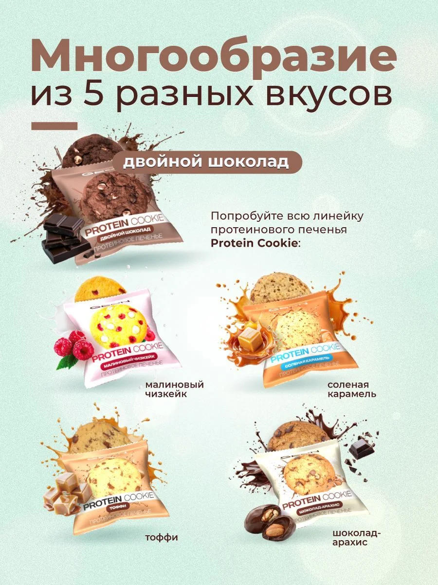 Протеиновое печенье GEON™ PROTEIN COOKIE Двойной шоколад, 25% белка (40 г х 10 шт.)