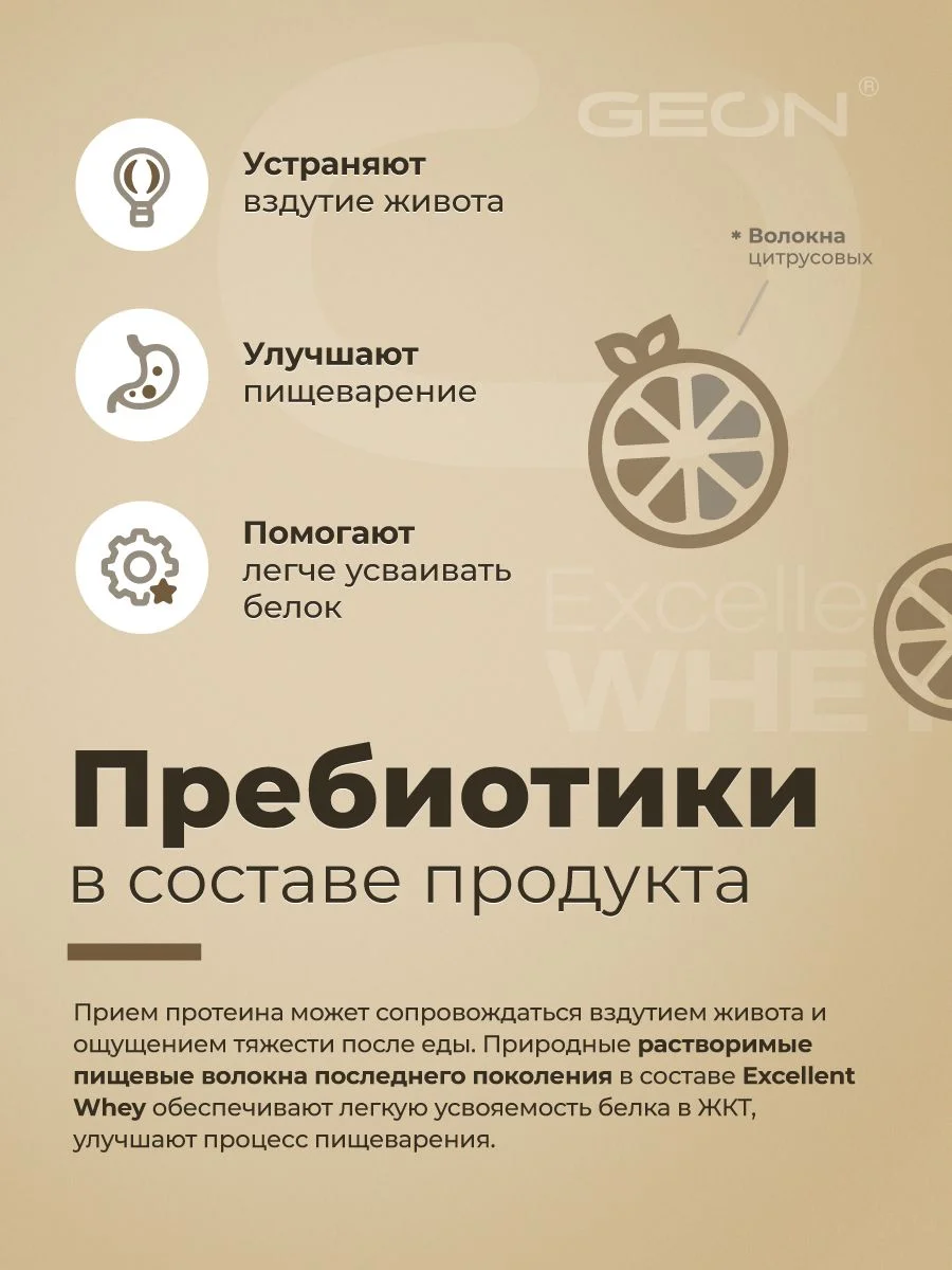 Протеин GEON EXCELLENT WHEY Двойной моккачино, 77% белка (920г)