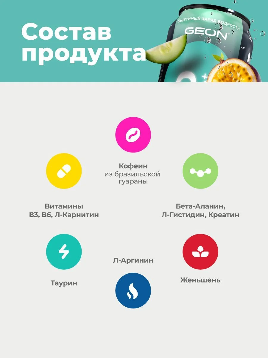 Энергетический напиток GEON™ NITRO PUMP Effect, Взрыв свежести, 450 мл