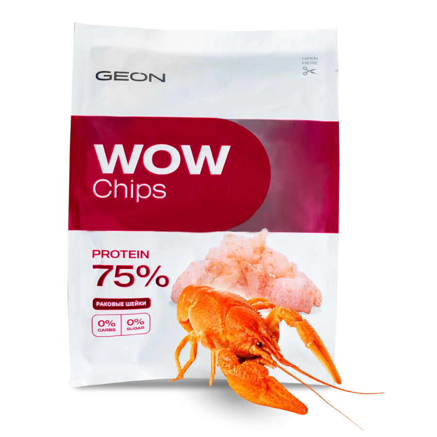 Протеиновые чипсы GEON™ WOW CHIPS Раковые шейки, 75% белка (30г)
